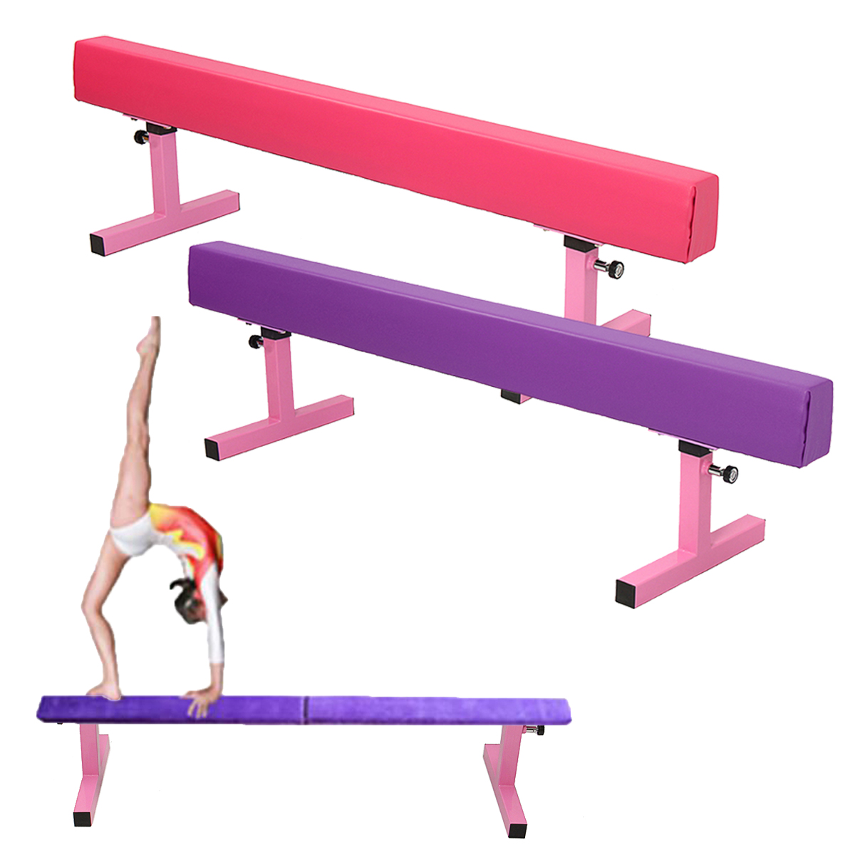

1.8M 6ft High Gymnastics Balance Beam Gym Airtrack Fitness Training Exercise Tools Equipment