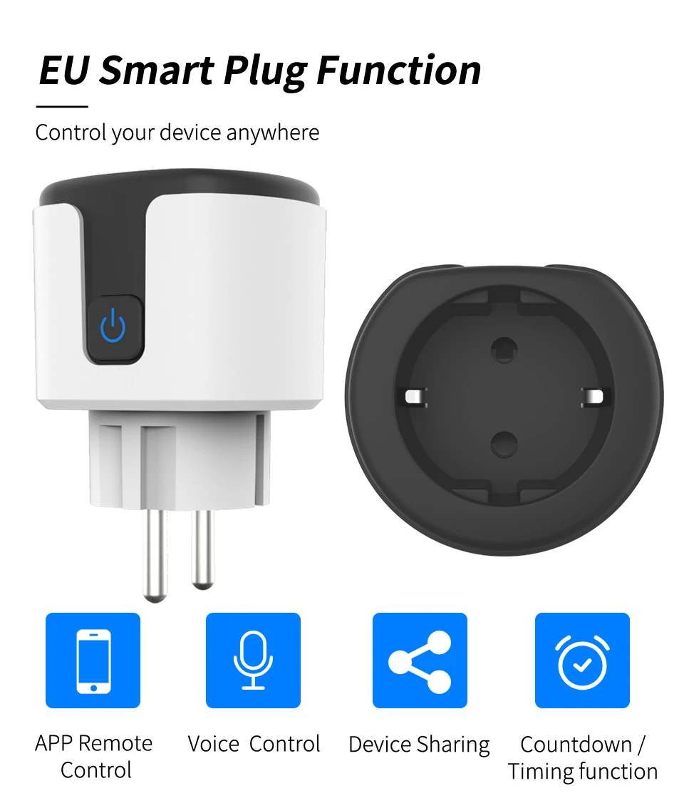 WHDZ03 Tuya 16A 20A Smart Plug EU WiFi Smart Socket Power Monitoring  Countdown Timing Function Work with Alexa Google Home Sale - Banggood USA  Mobile
