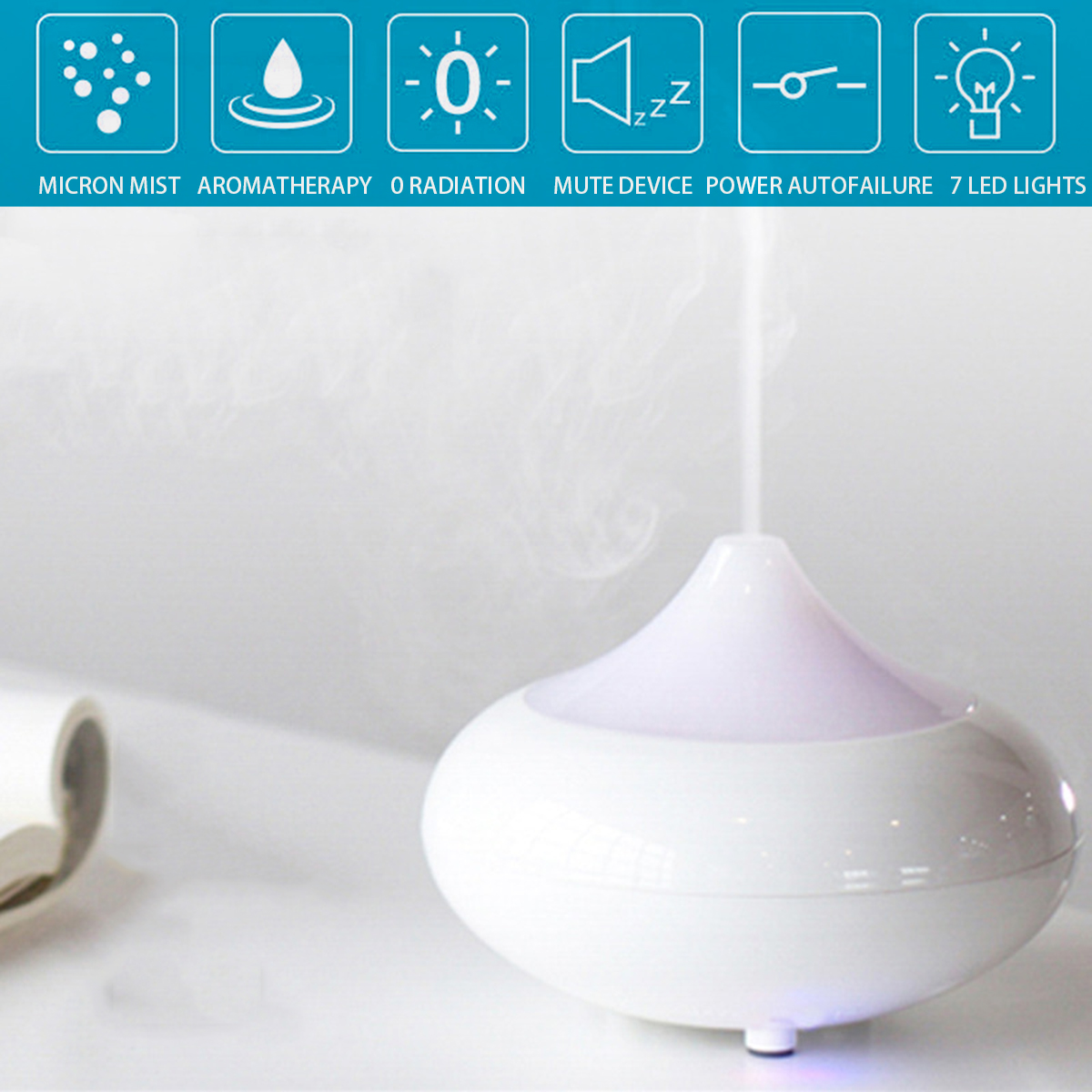 7 Colour LED Oil Ultrasonic Aroma Aromatherapy Diffuser Air Humidifier Purifier 15