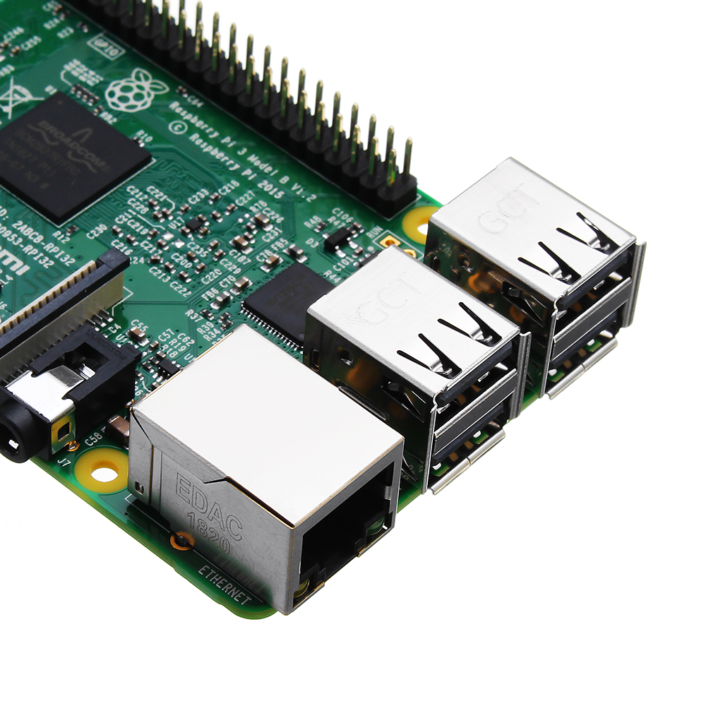 Raspberry Pi 3 Model B ARM Cortex-A53 CPU 1.2GHz 64-Bit Quad-Core 1GB RAM 10 Times B+ 45