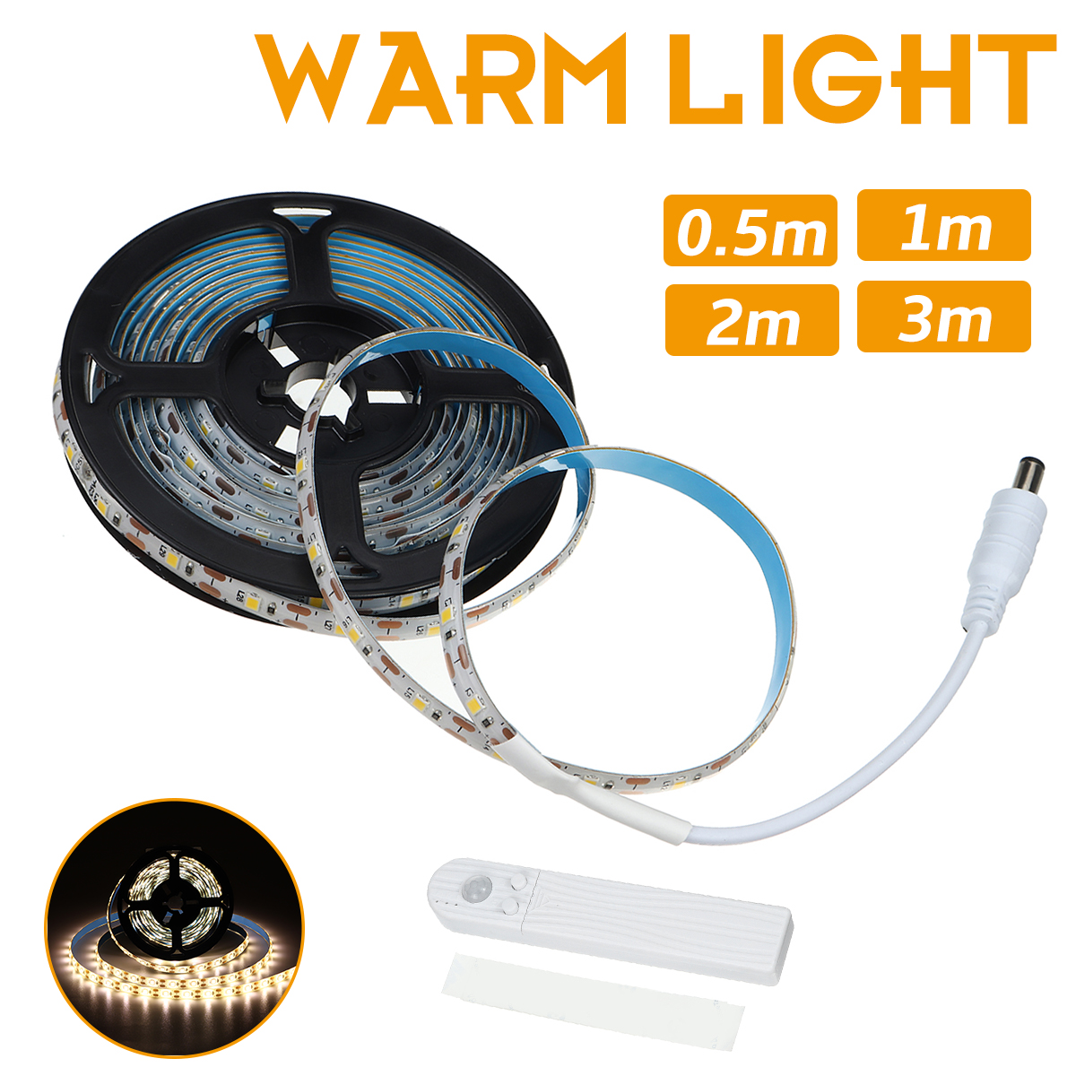 0.5m/1m/2m/3m Human Body Smart Induction LED Light with Battery Box Light Bar 2835 Cabinet Light Bar