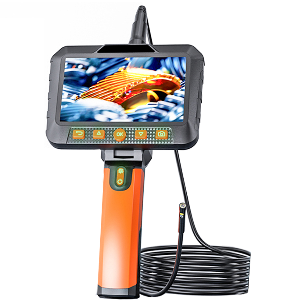 VISHRT T27 Dual Camera Dual Picture Handheld Endoscope 7mm 5 Inch LCD 1080P Borescope High Definition 5-6 Hours Battery Life