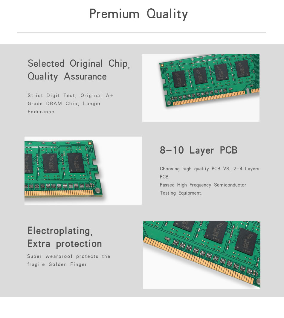 KingSpec DDR3 4GB 8GB 1600Mhz Desktop Computer Memory NON-ECC Ram 10