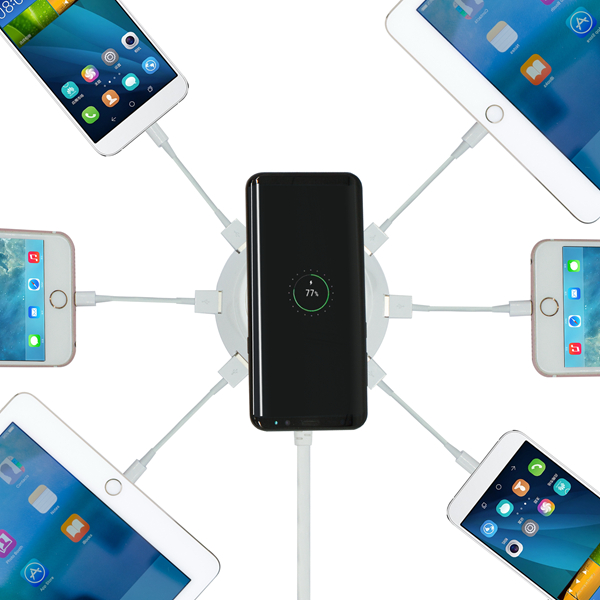 

Bakeey 6 портов 4.2A Qi Беспроводное зарядное устройство с индикатором LED для iPhone X 8 8Plus Samsung S8 Note 8