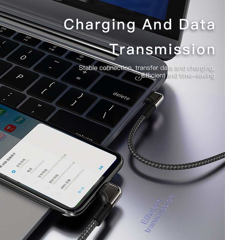 YESIDO CA80 Micro USB Type-C Charging+Data Transfer 90° Cable for Ulefone Power Armor 13 for Samsung Galaxy S21 OnePlus 9R 5G Global Rom