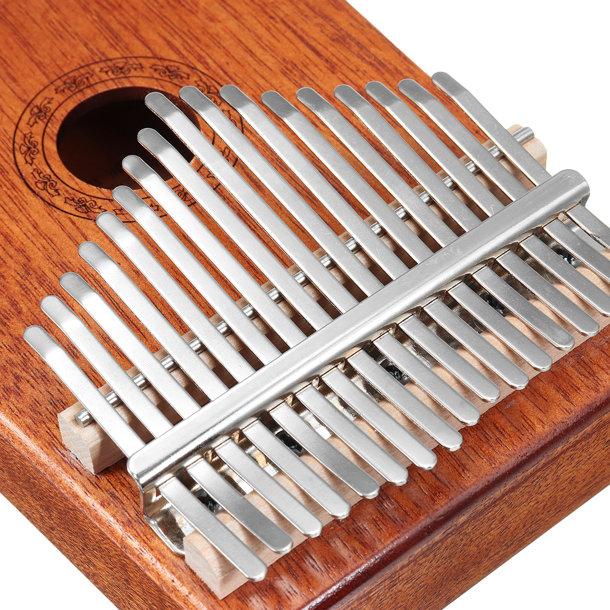 17 Keys Wood Kalimba Mahogany Thumb Piano Finger Percussion With Tuning Hammer 88