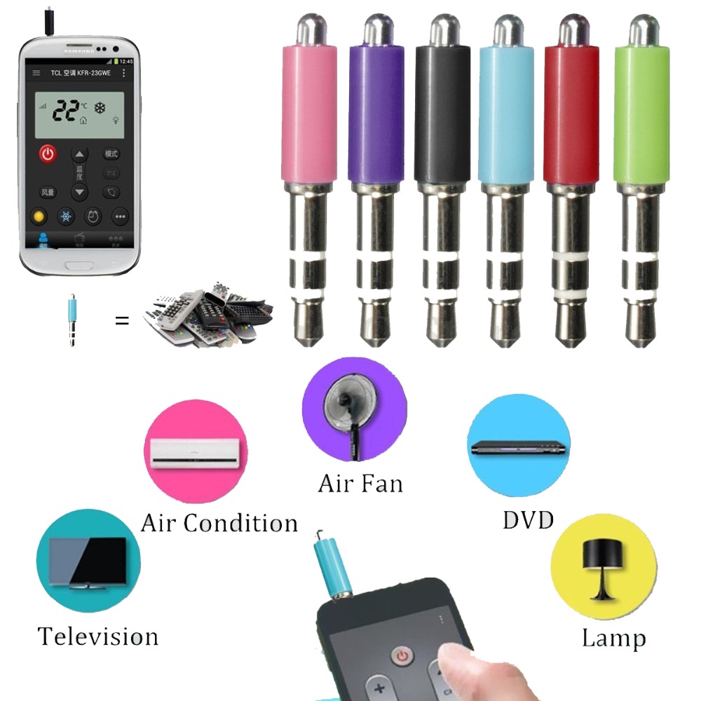 Portable 3.5mm IOS Mobile Phone ZaZa IR Remote Control For Air Conditioner TV DVD Projector