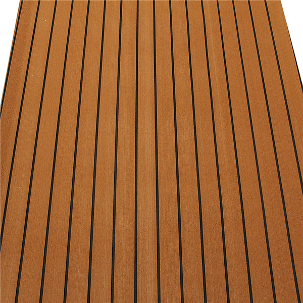 ELuto 240cm x 90cm x 5mm EVA Foam Teak Decking Sheet Boat Yacht Floor Mat Self-Adhesive Marine Flooring Faux Carpet Sticker Non-slip