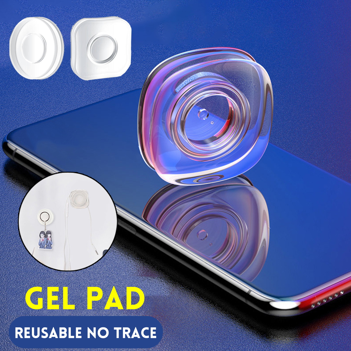 Reusable Gel Pad Magic Sticker Washable Traceless Casual Paste Pad Phone Holder