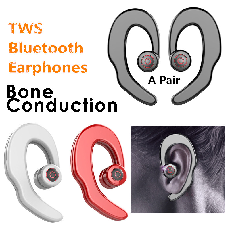 [True Wireless] S2 TWS Bone Conduction Earhooks Dual Bluetooth Earphone Stereo Headphone with Mic 8