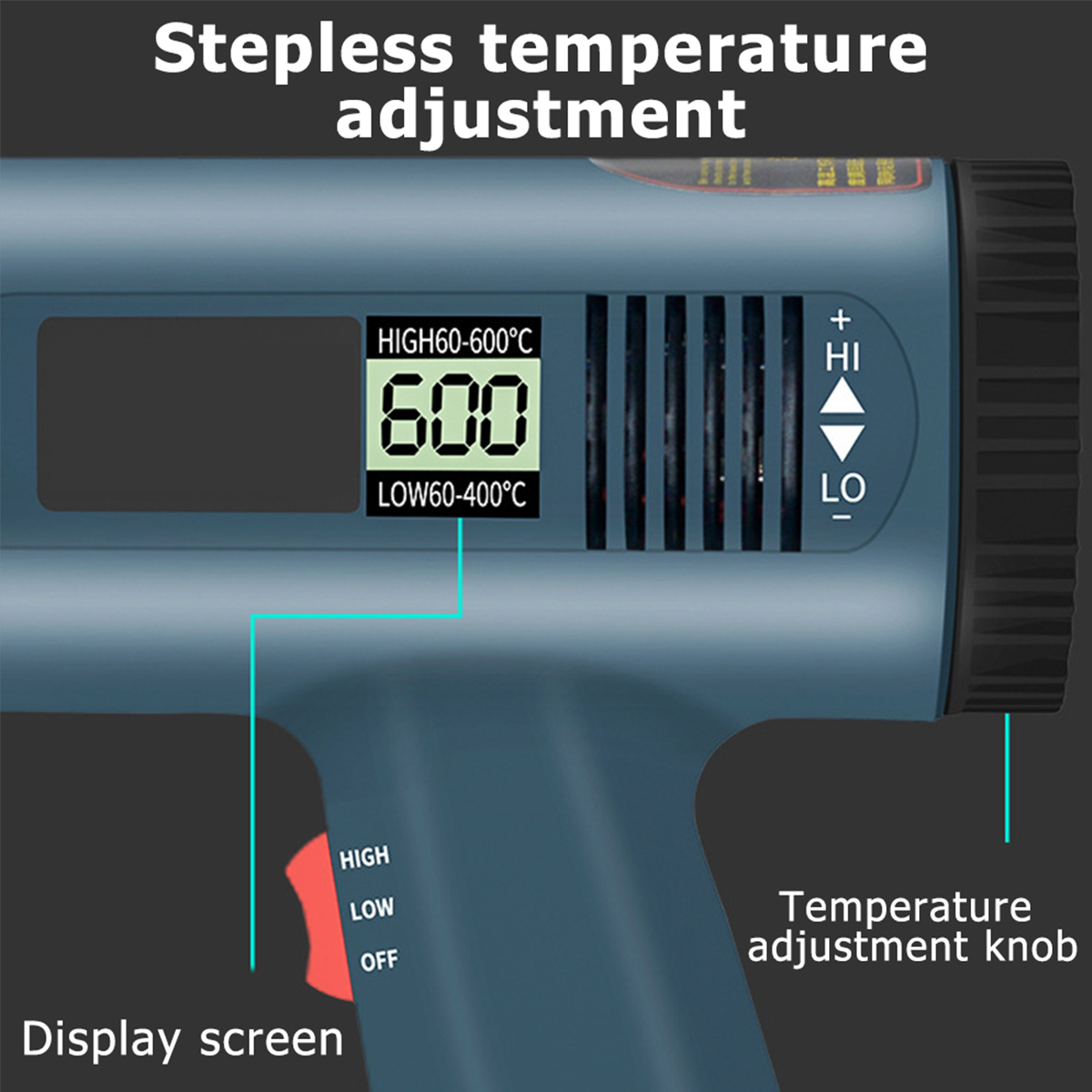 Digital Display Electric Hot Air Power Tool Temperature-controlled Building Heat Machine