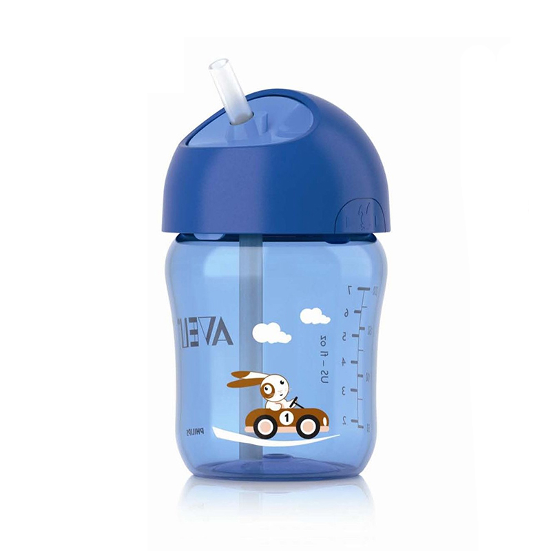 

AVENT 260ml / 9oz Мультфильм Baby Straw Cup Water Drinking BPA Бесплатная бутылочная чашка для кормления детей в течение 12 месяцев + Baby Travel Школа Исп