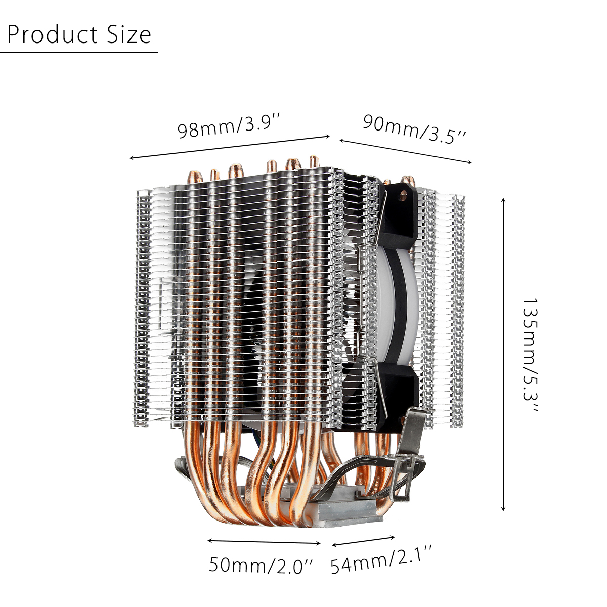 3 Pin CPU Cooler Cooling Fan Heatsink for Intel 775/1150/1151/1155/1156/1366 and AMD All Platforms 5 Colors Lighting 17