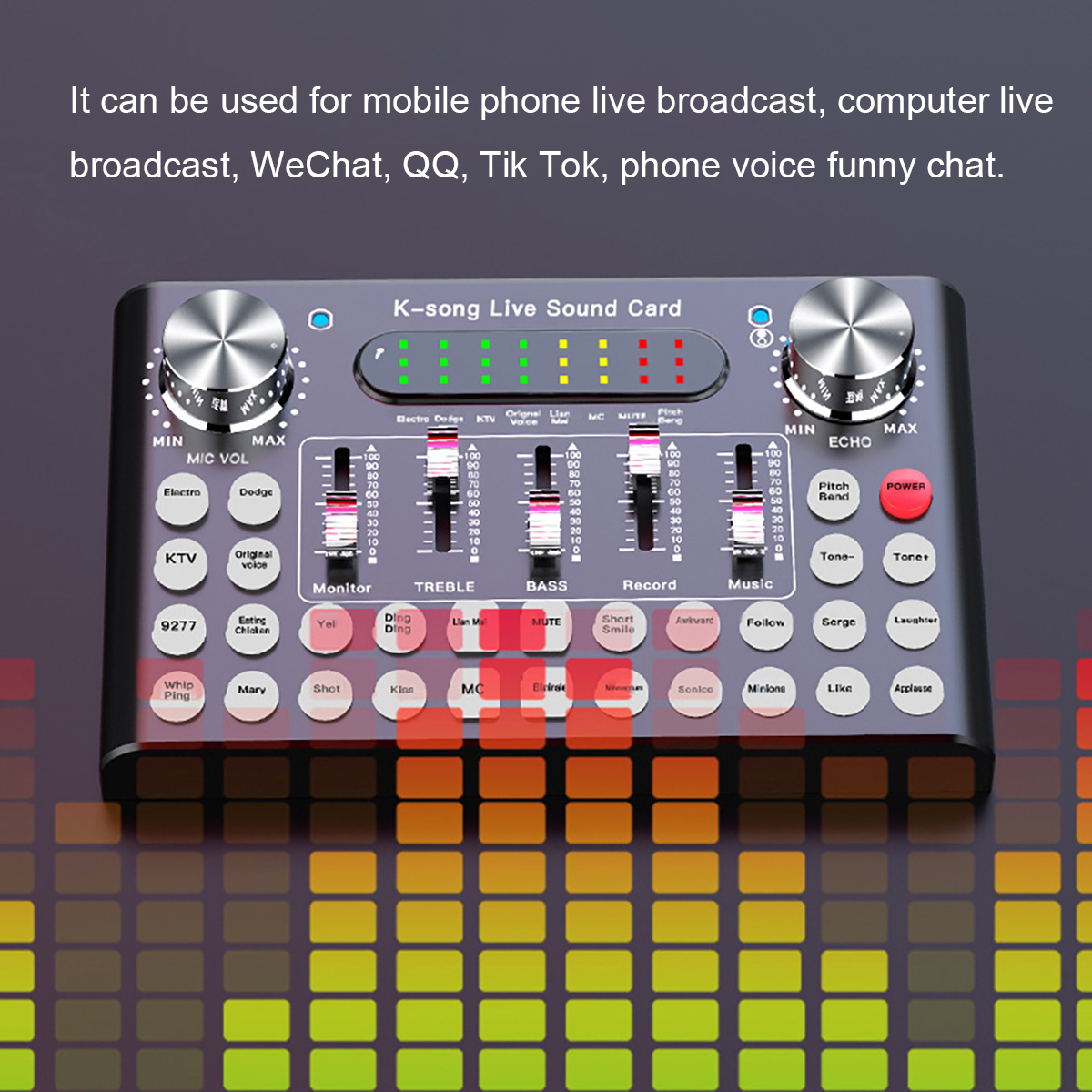 Live Sound Card Webcast Headset Mic Voice Control bluetooth for Phone Computer