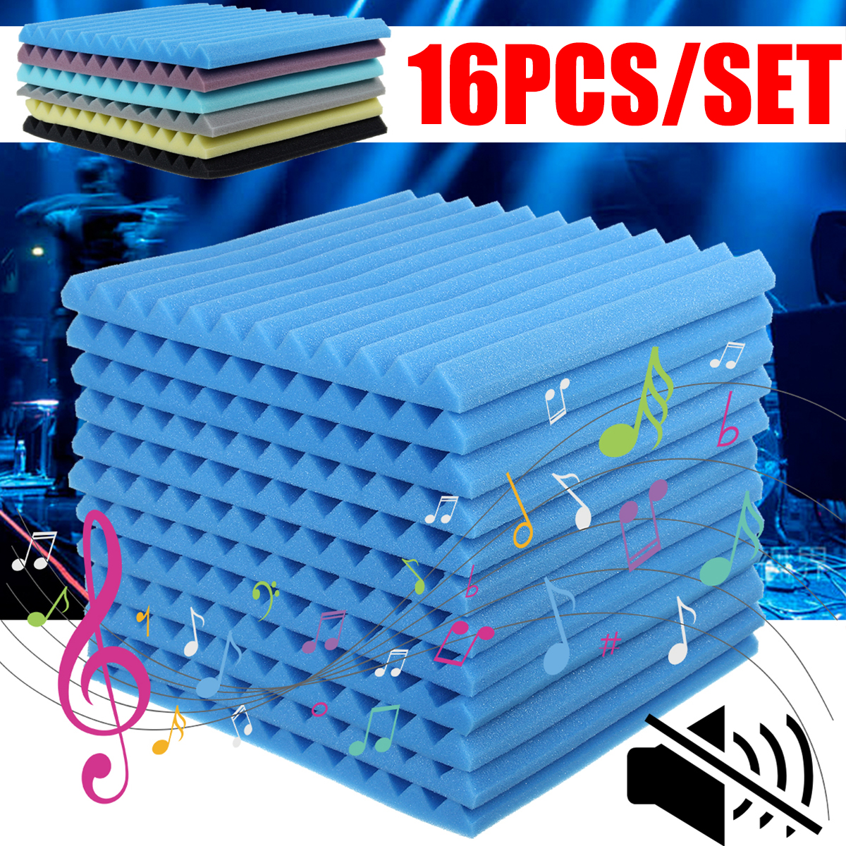 16 Pcs Soundproofing Wedges Acoustic Panels Tiles Insulation Closed Cell Foams