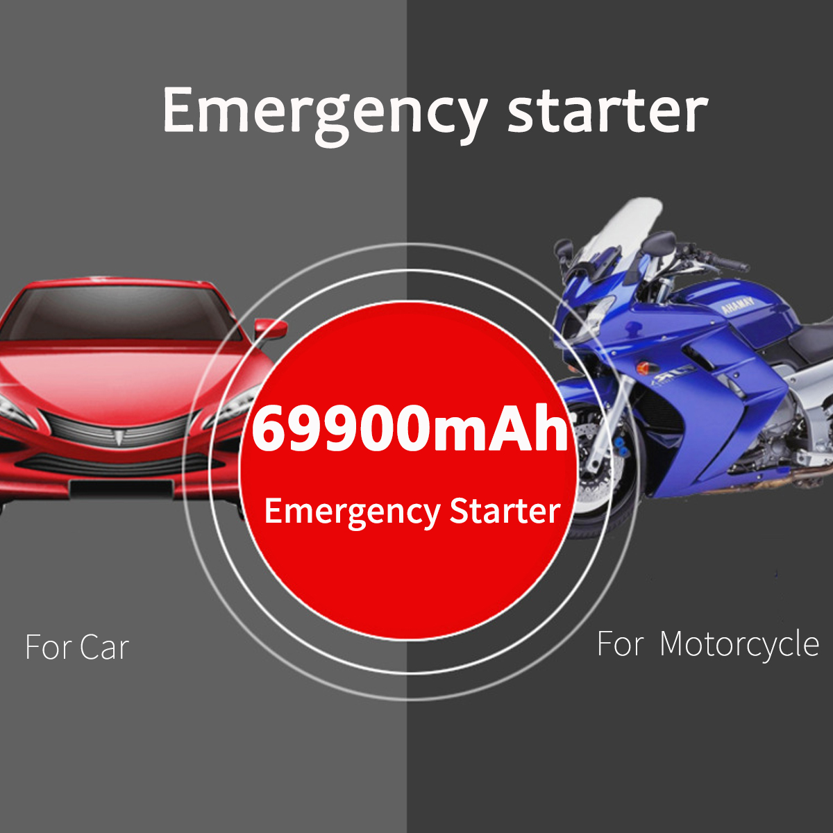 69900 mAh Emergency Jump Starter Booster Multi-functional CarPower Bank Auto Power Source