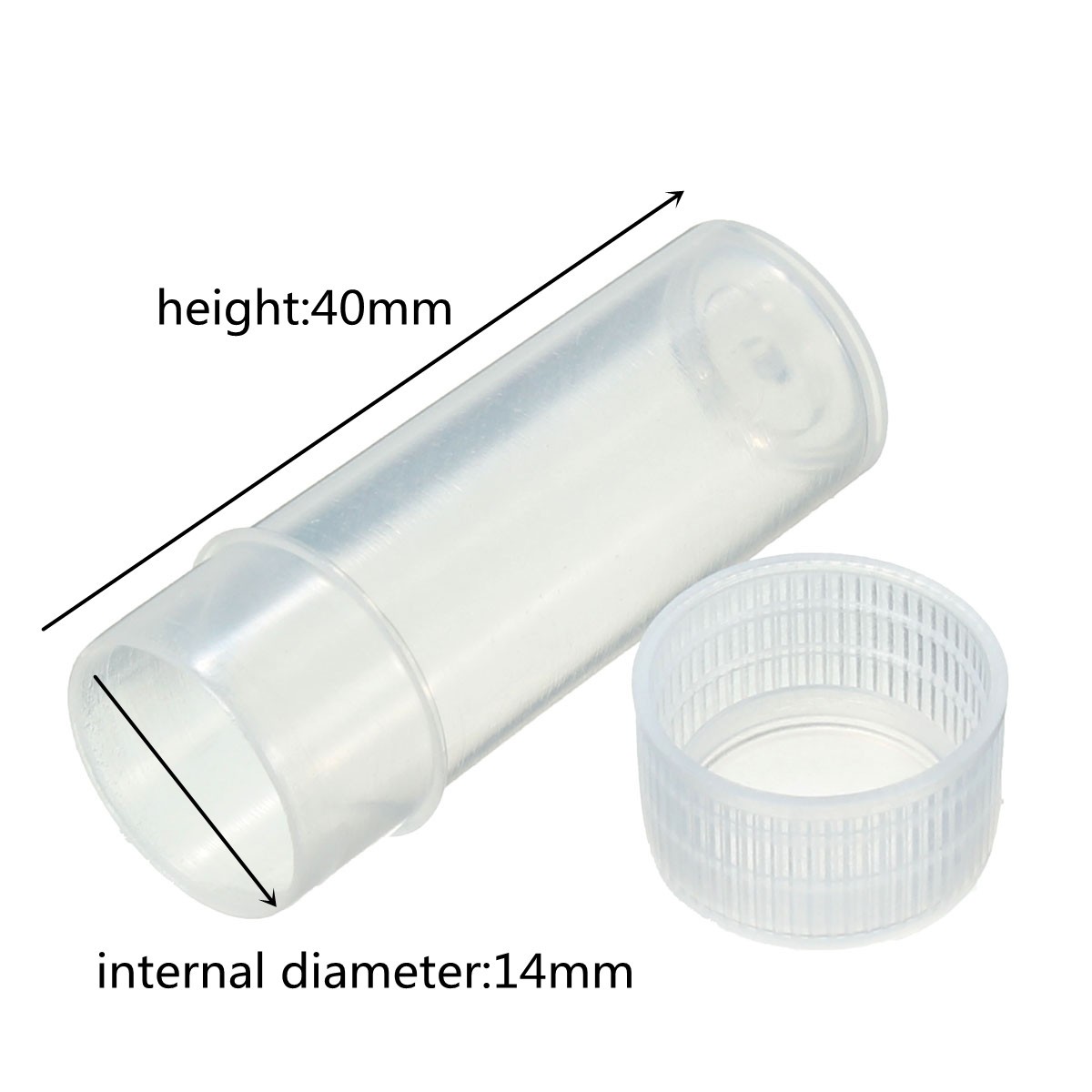 20Pcs 5ml Chemistry Plastic Test Tube Vials with Seal Caps Pack Container