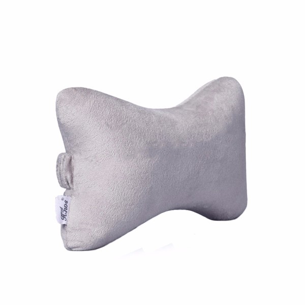 Car Head Rest Bone Shape Car Memory Pillow Cover Head Rest Cushion Blue Gray 28×19×8 cm