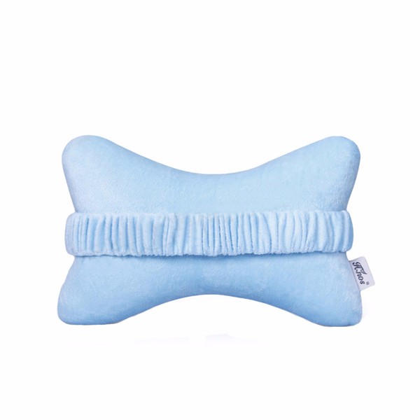 Car Head Rest Bone Shape Car Memory Pillow Cover Head Rest Cushion Blue Gray 28×19×8 cm