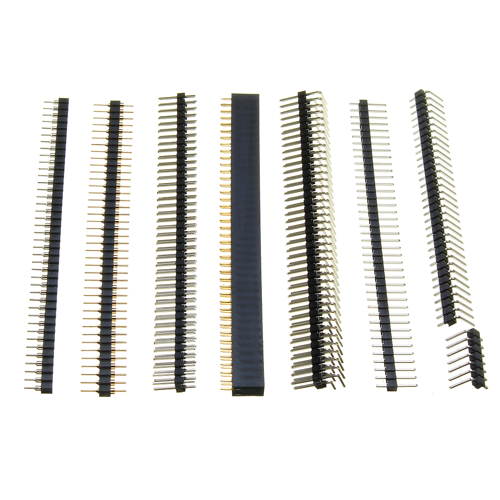 40Pcs 8 Kinds 2.54mm Breakaway PCB Board 40 Pin Male And Female Pin Header Connectors Kit For Arduino Prototype Shield 6