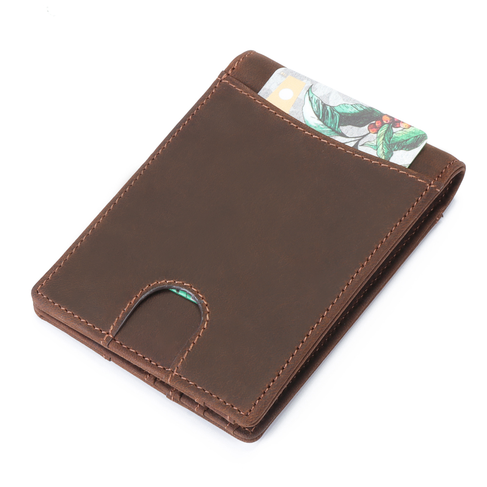 

Men RFID Blocking Genuine Leather Minimalist Bifold Wallet
