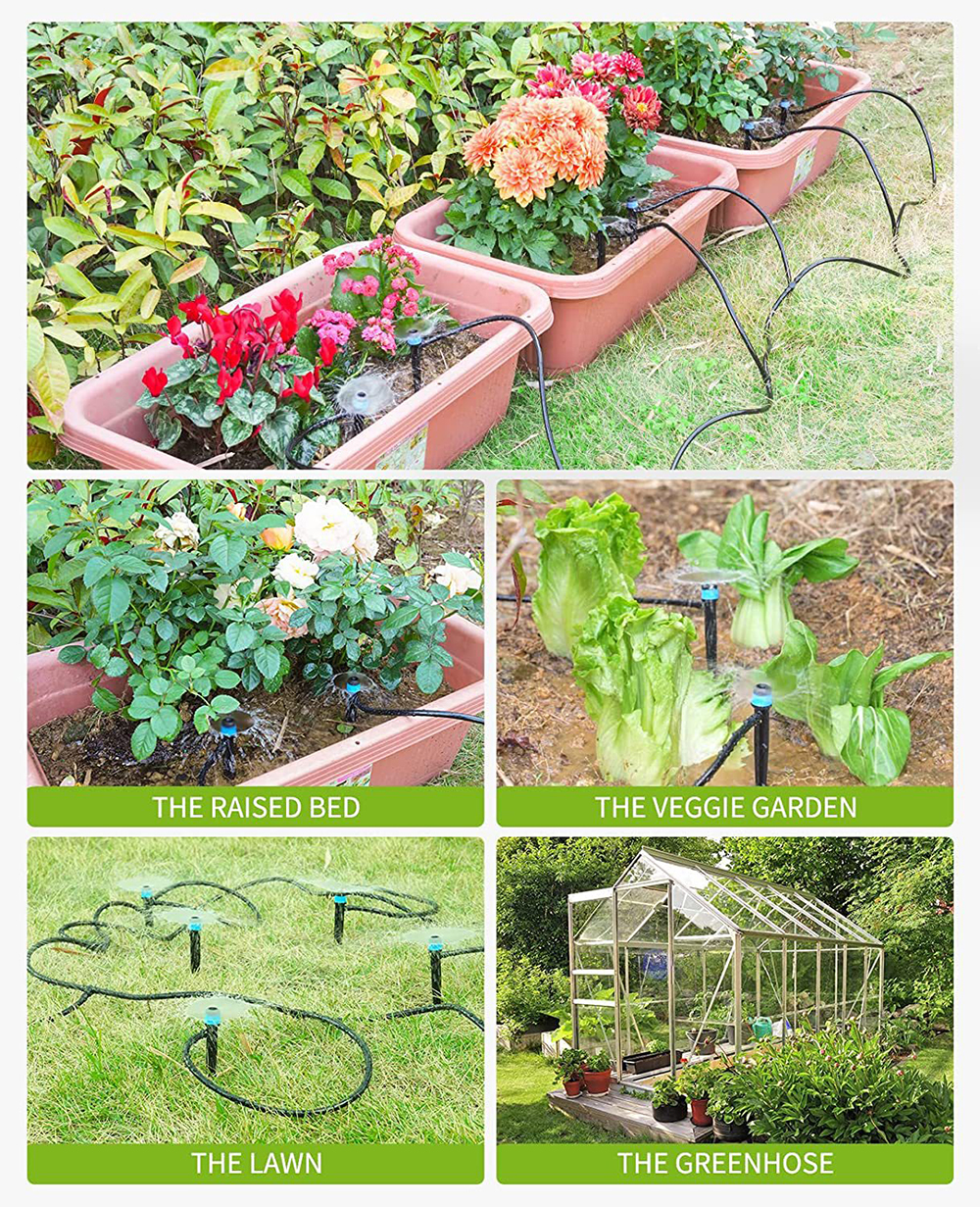 28m DIY Garden Flowering Water Dripping Spraying Irrigation System Greenhouse Planting
