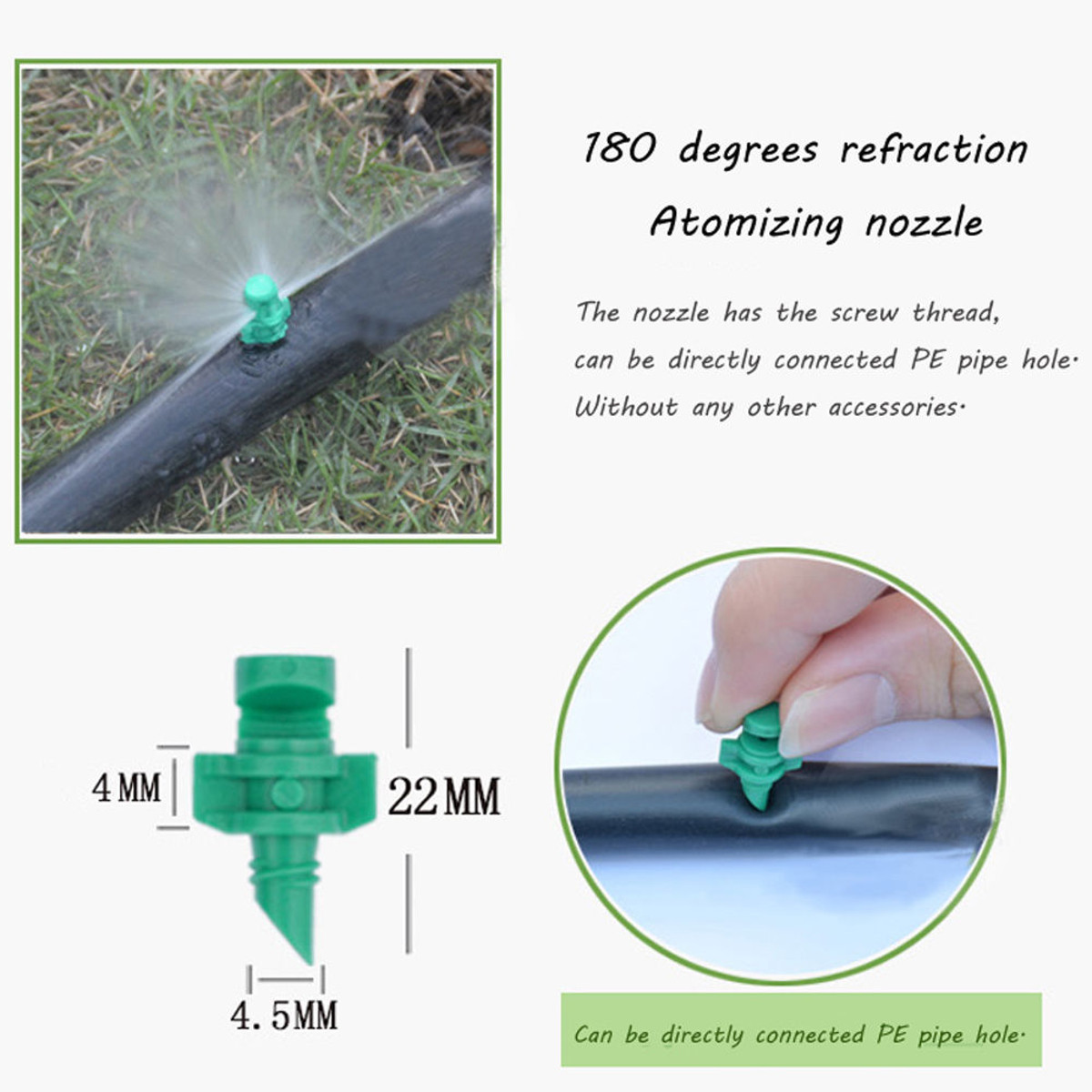50pcs Mini Garden Lawn Water Spray Misting Nozzle Sprinkler Irrigation SystemSet