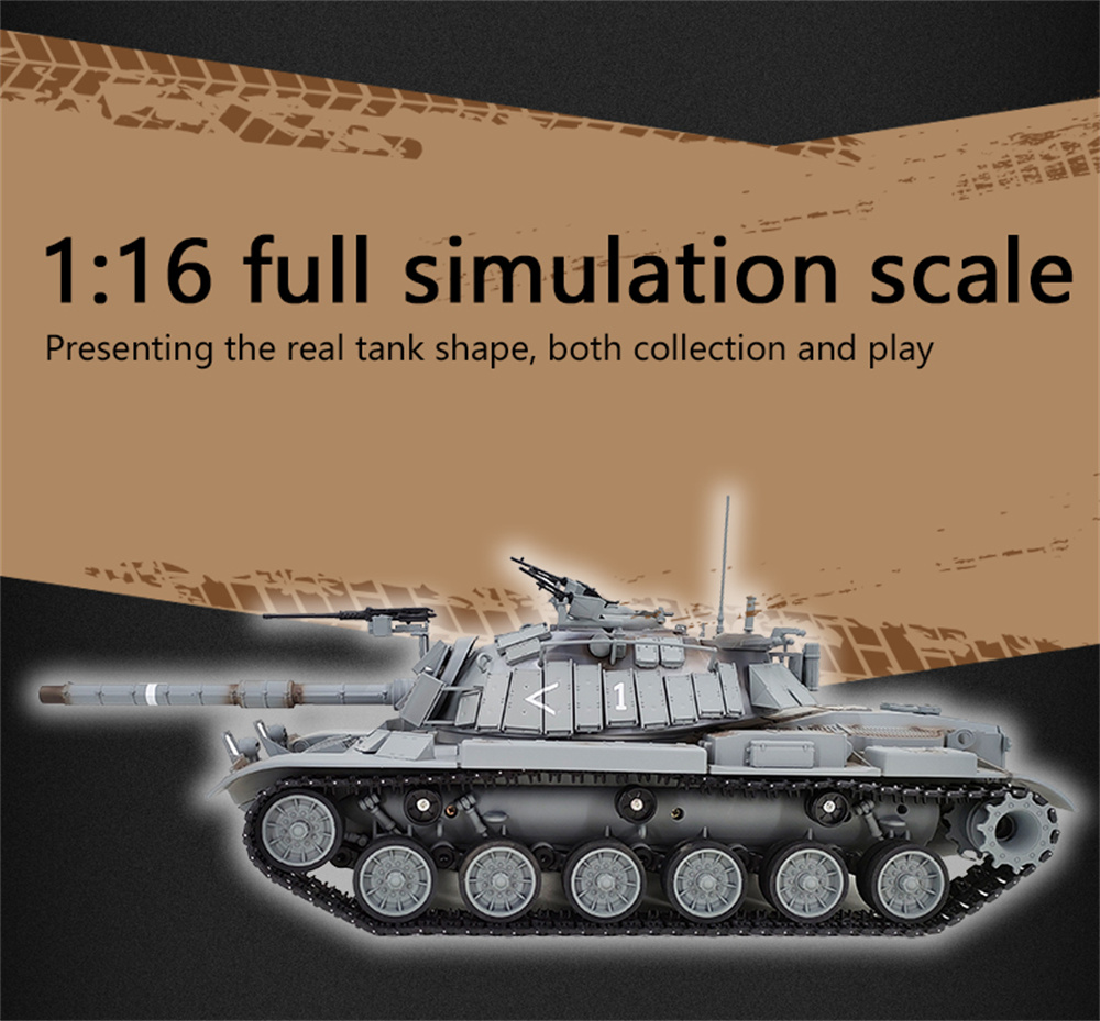 COOLBANK Model M60W Magach3 1/16 2.4G RC Main Battle Tank Patton Smoke Sound Recoil Shooting LED Light Simulated Vehicles Models RTR Toys