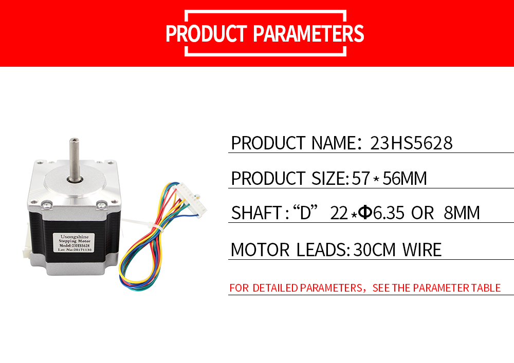 Nema 23 23HS5628 2.8A Two Phase 6.35mm Shaft Stepper Motor With TB6600 Stepper Motor Driver For CNC Part 3D Printer 6