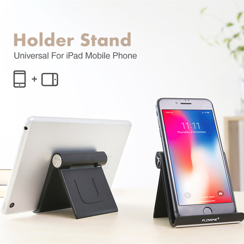 Floveme Universal Foldable Adjustable Non-slip Portable Phone Holder for iPhone Tablet Xiaomi
