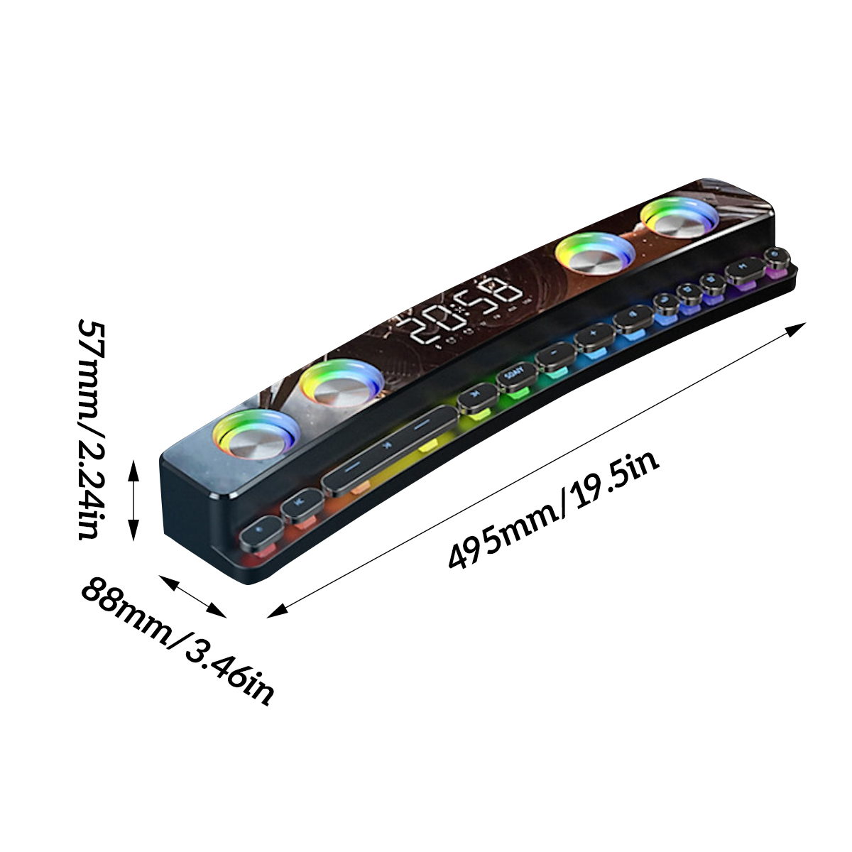 SOAIY SH39 bluetooth 5.0 Wireless Gaming Speaker Soundbar Colorful Light HIFI Sound Quality Desktop Audio Subwoofer Dual Speakers AUX FM