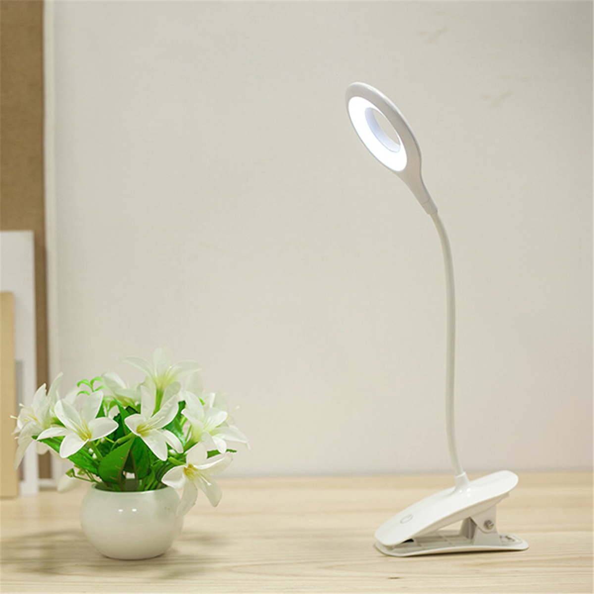 3 modos de lâmpada de mesa regulável toque USB LED mesa de grampo luz do livro de leitura
