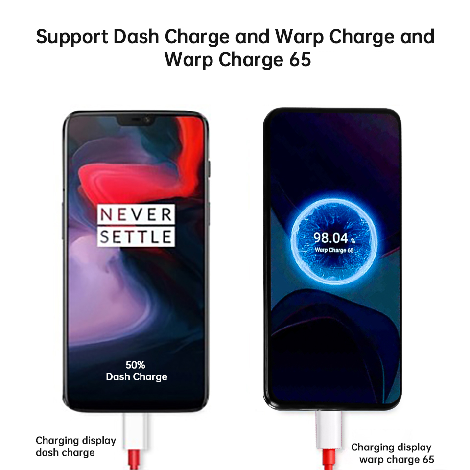 65W Warp Charge USB-C Charger Dash Warp Fast Charging Wall Charger Adapter EU Plug With 65W 6.5A Max USB-C to USB-C Cable For OnePlus 8T OnePlus 9 Pro For iPad Pro 2020 MacBook Air 2020 Mi 10 Huawei P40