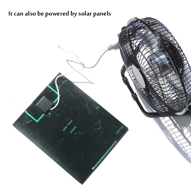6V 6W 8 Inch Ultra-quiet USB Mini Solar Panel Fan For Outdoor Camping 19