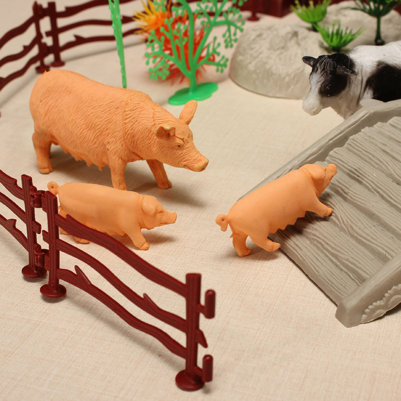 YC 666E-99 100PCS Farm Pig Duck Horse Sheep Model DIY Scene Toy