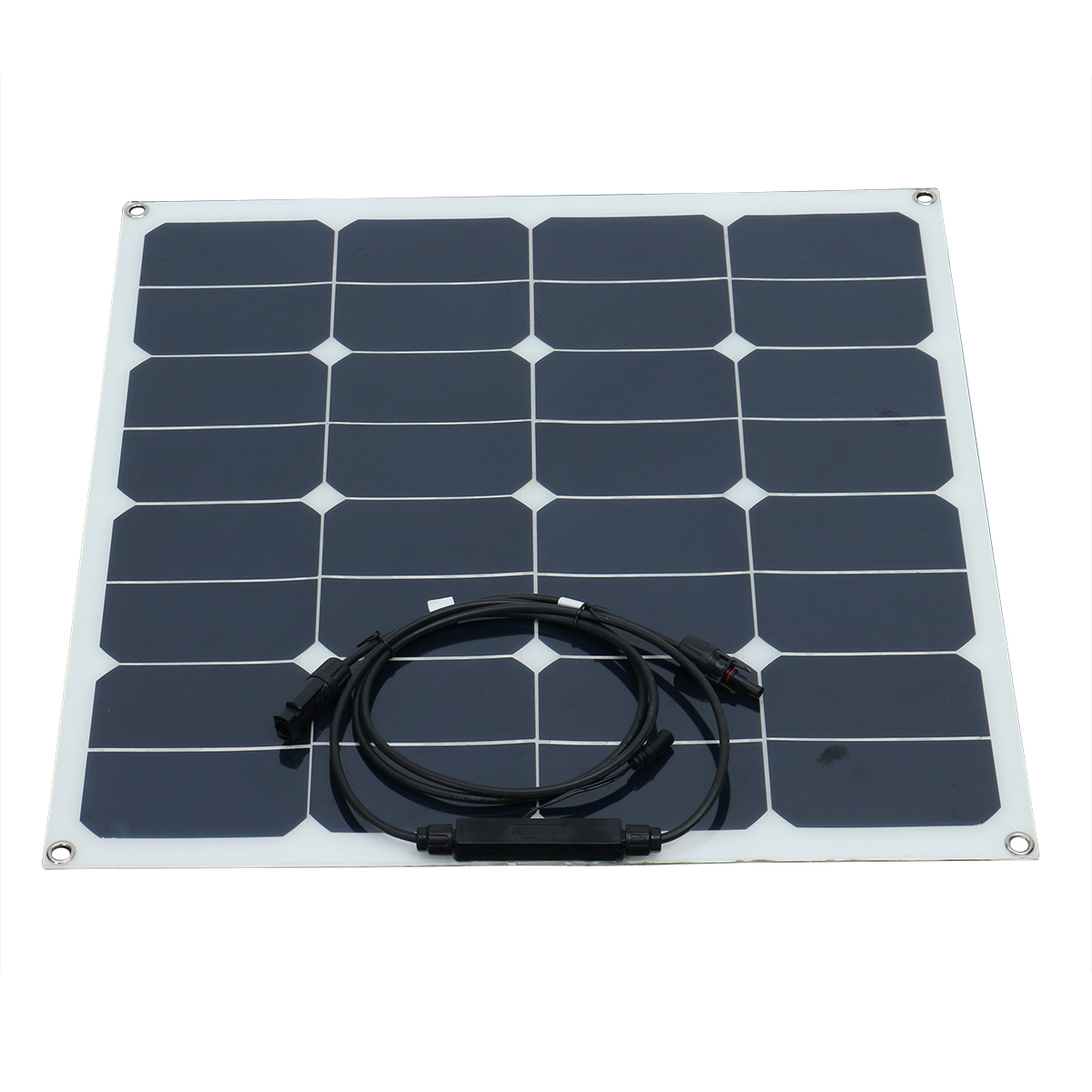 50W 12V DC Semi-Flexible Front Connection Monocrystalline Silicon Solar Panel with Alligator Clip 10