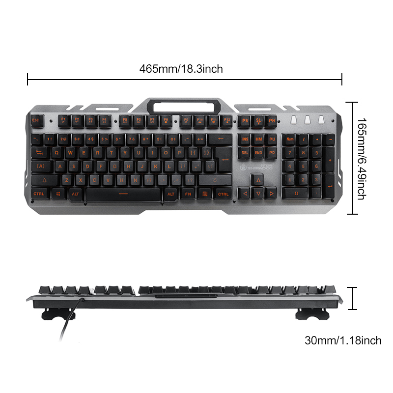 104 Key USB Wired Backlit Mechanical Handfeel Gaming Keyboard with Phone Support 10