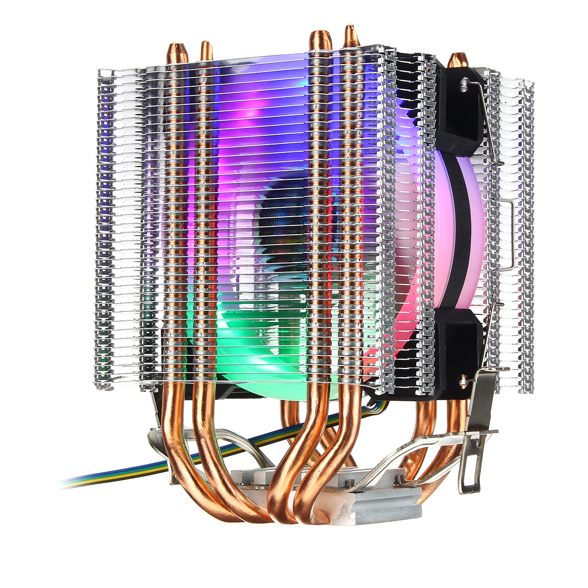 4Pin 4 Heatpipes Colorful Backlit CPU Cooling Fan Cooler Heatsink For Intel AMD 16