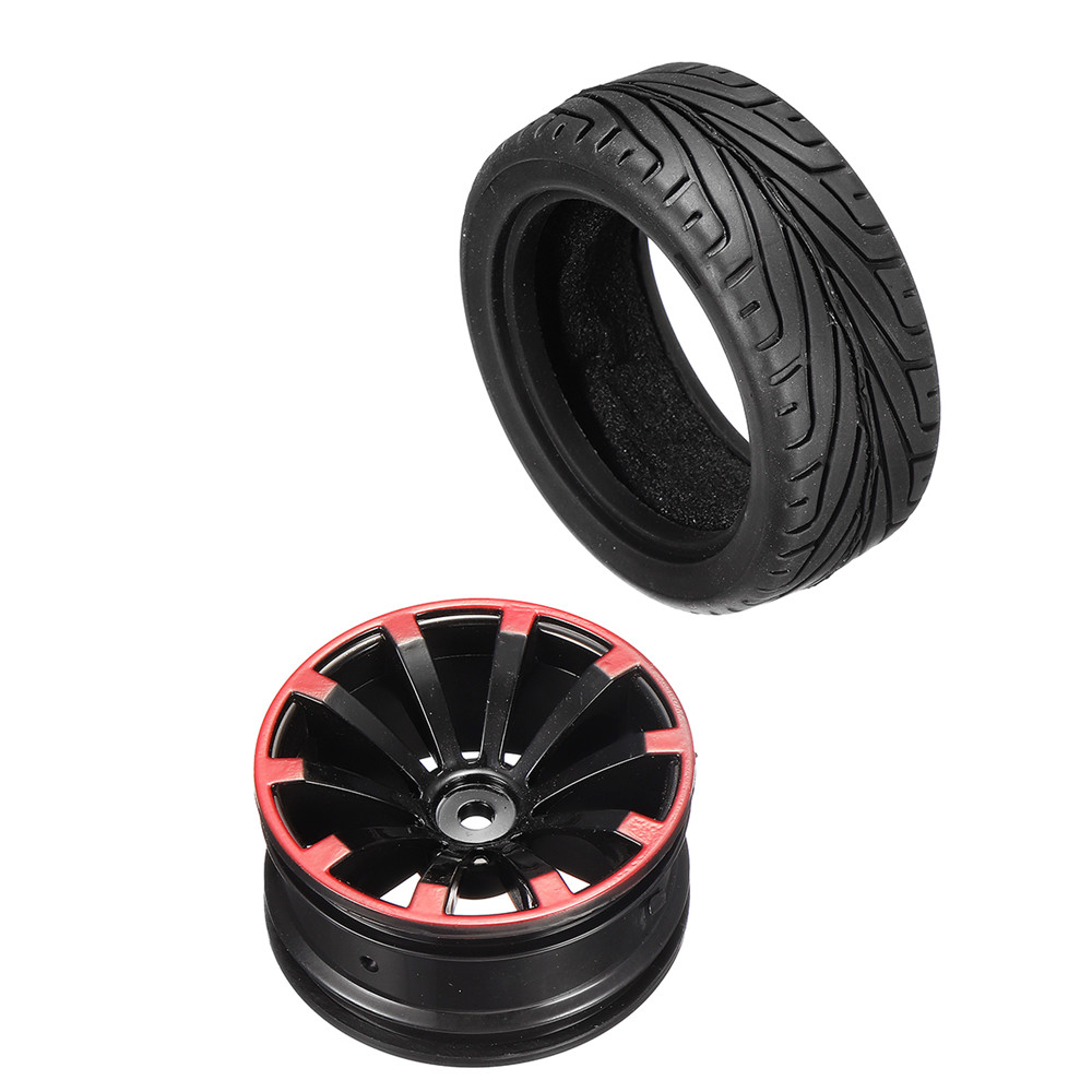 AUSTAR 4PC 68*26mm Rubber Racing Tires Tyre Wheel Rim for 1/10 On-Road Rc Car Parts - Photo: 10