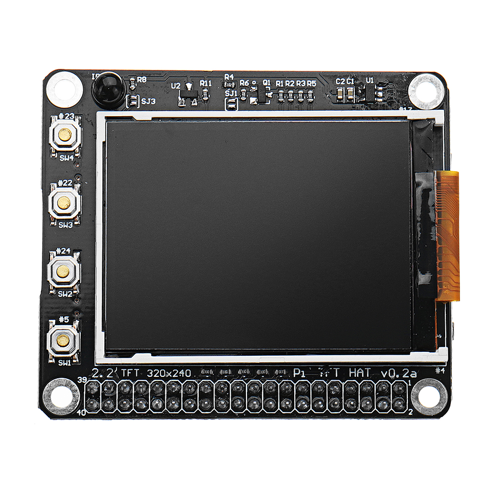 2.2 inch 320x240 TFT Screen LCD Display Hat With Buttons IR Sensor For Raspberry Pi 3/2B/B+/A+ 11