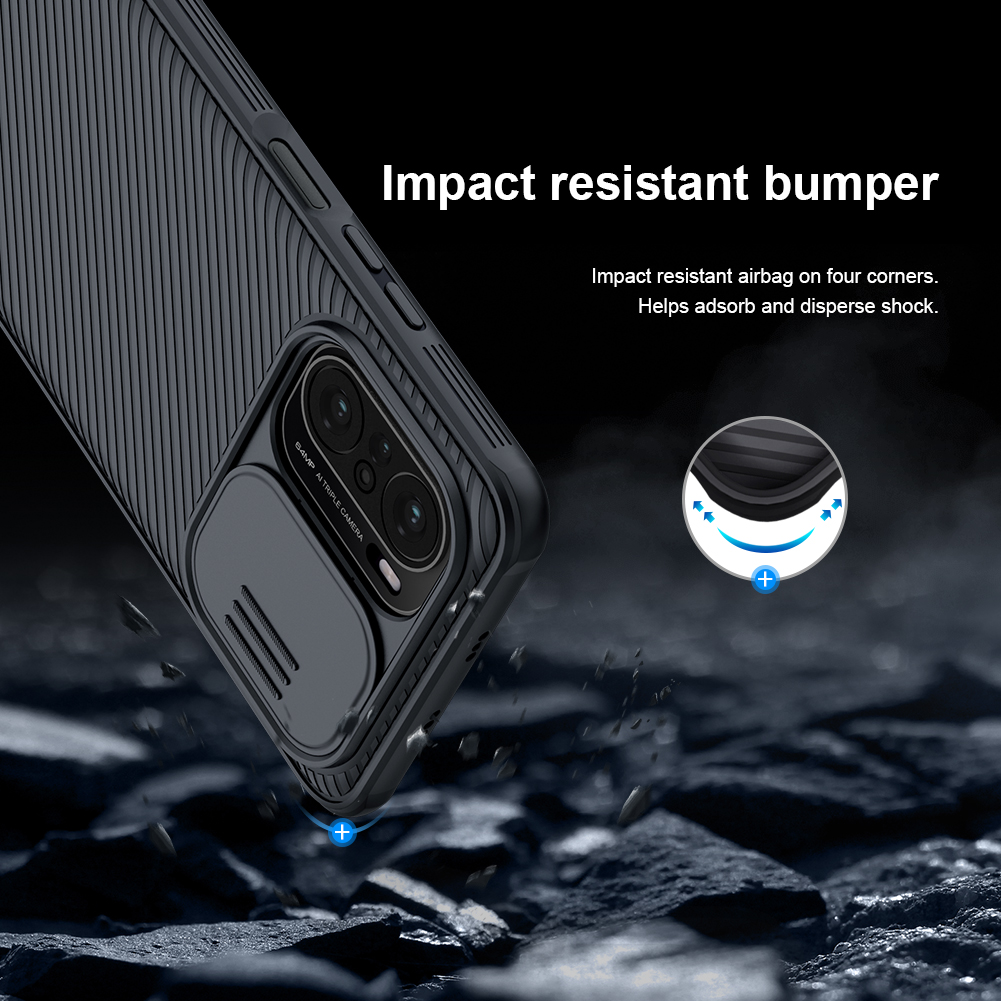 [Upgrade Version] Nillkin for POCO F3 Global Version Case Bumper with Lens Cover Shockproof Anti-Scratch TPU + PC Protective Case