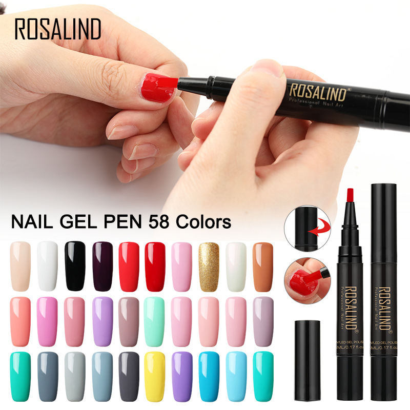 Rosalind 58 Pure Color Sock-off UV Nail Gel Polish Pen 5ml for UV LED Lamp