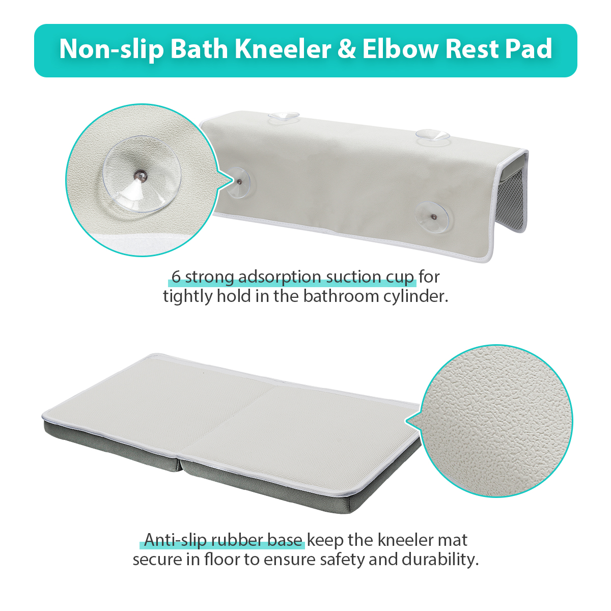 KINGSO Non-toxic Waterproof Baby Bath Kneeler Pad Foldable Non-slip Baby Kneeling Mat
