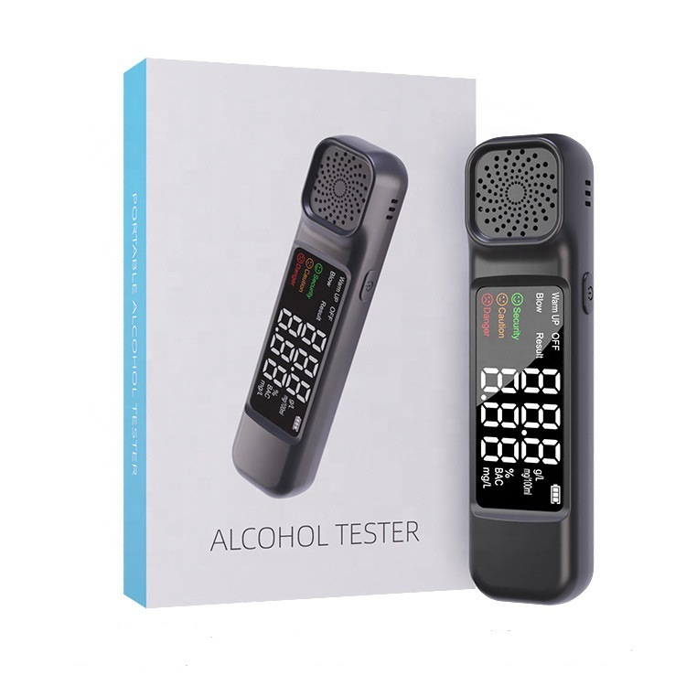 MH-665 Portable Non-Contact Air Blowing Alcohol Tester Breathalyzer LED Display Type-C Rechargeable