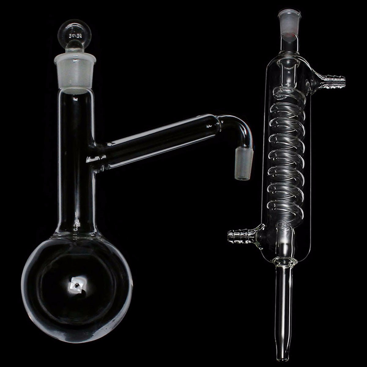 250mL Laboratory Distillation Glass Apparatus Set Lab Distilling Glassware Kit 20