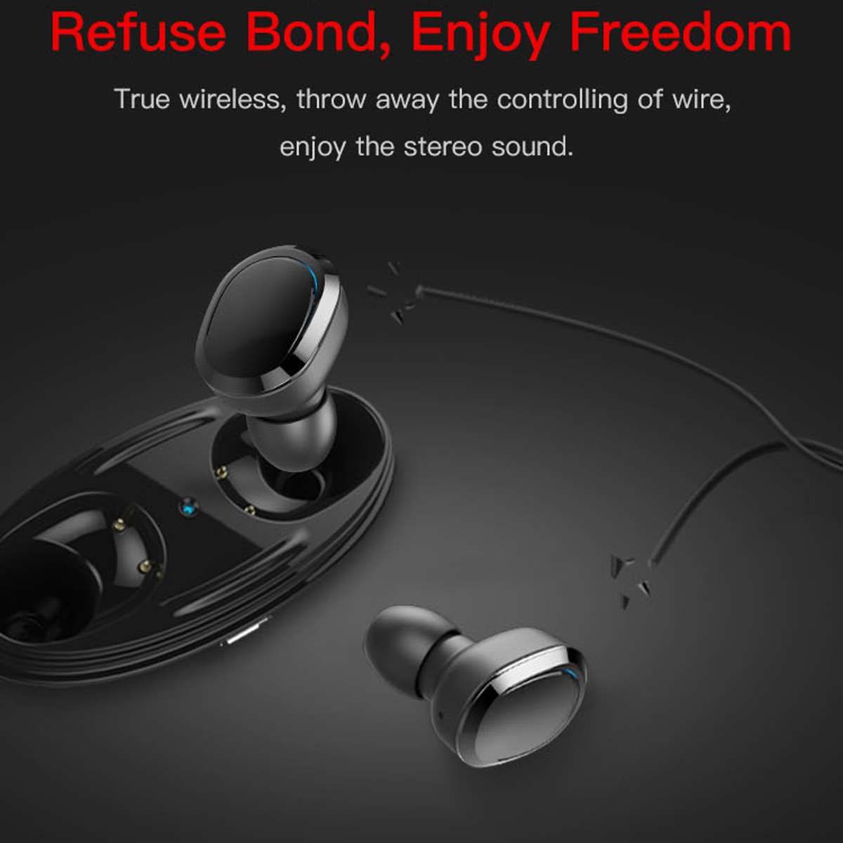 [Truly Wireless] Invisible Bluetooth Earphone Stereo Bass Sound Noise Cancelling Headset With HD Mic 15