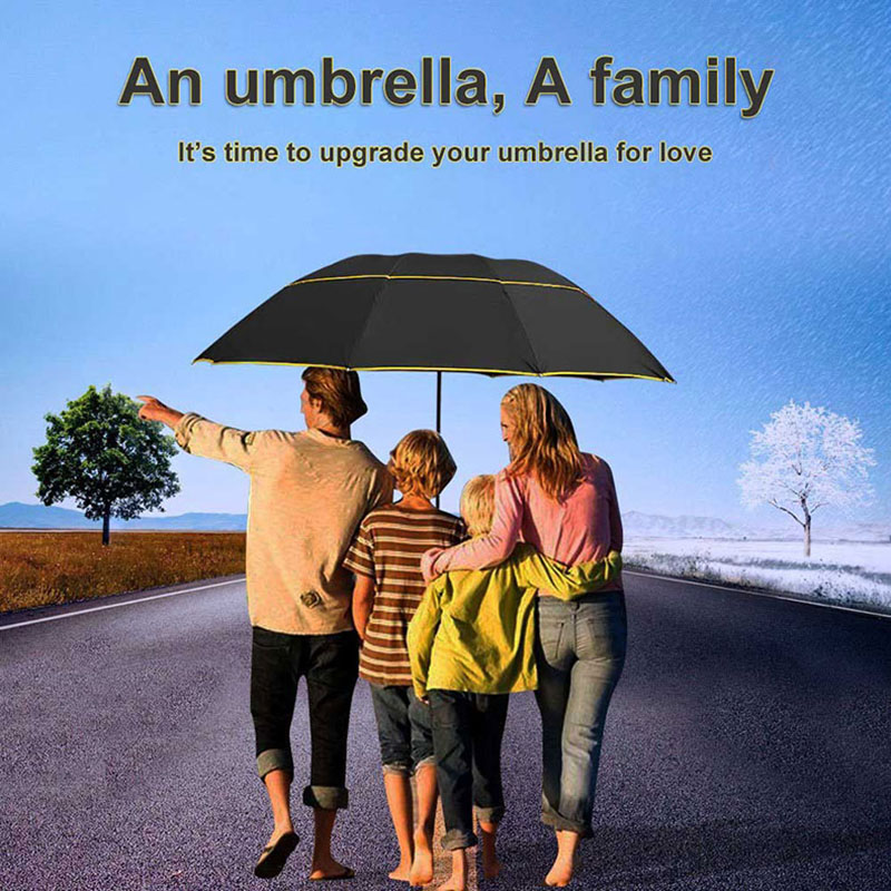 Banggood Golf Umbrella Double Layer Windproof Anti-UV Umbrella 3-4 People Three Folding Sunshade 13