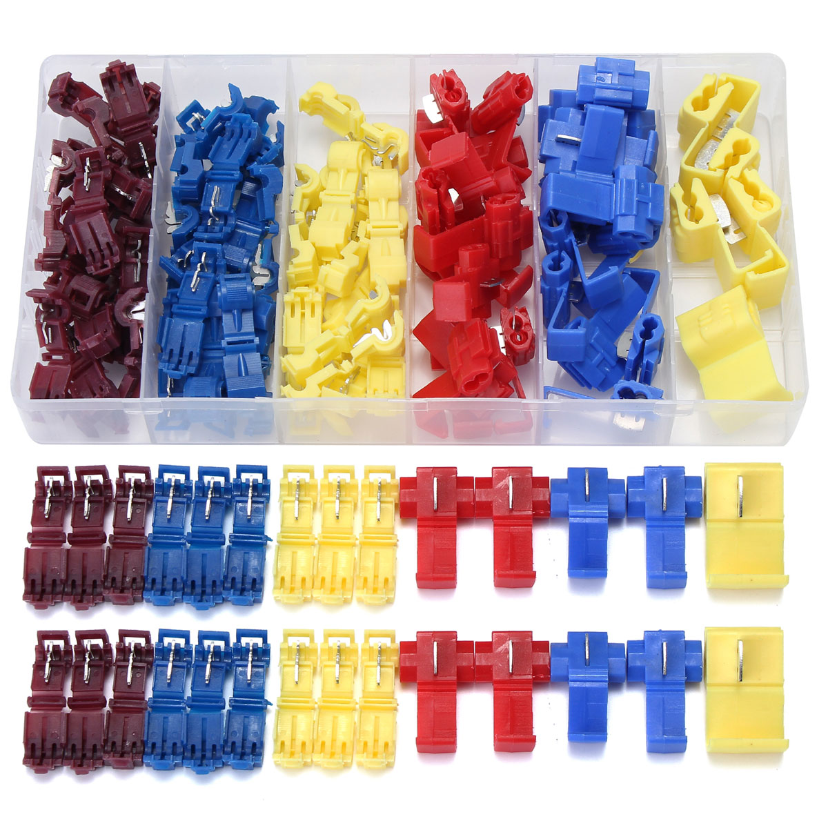 

96pcs Insulated 0.5-6.0mm² Quick Splice Wire Connector Crimp Terminals 22-10AWG Kit