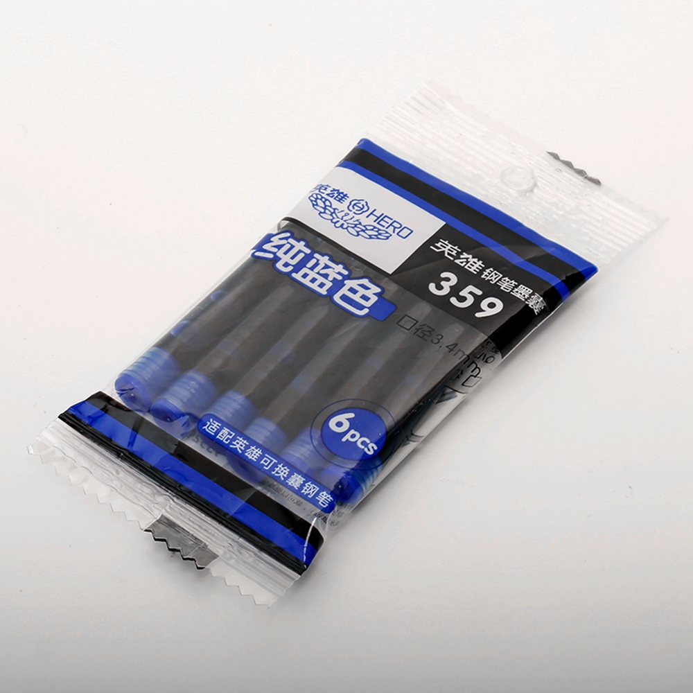 Hero 359 Fitting Pen Ink Sac 6pcs Disposable Blue-black Replaceable Ink Tank Fountain Pen Ink