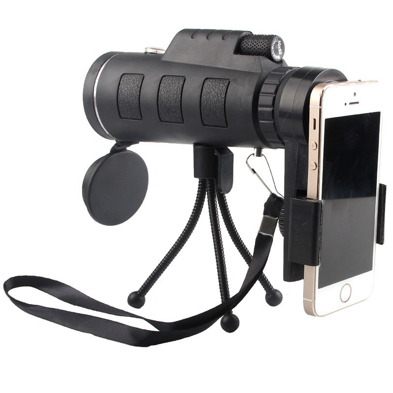

40X60 Двухфокусный оптический монофонический телескоп камера Объектив + держатель телефона + штатив для мобильного телефона